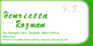 henrietta rozman business card
